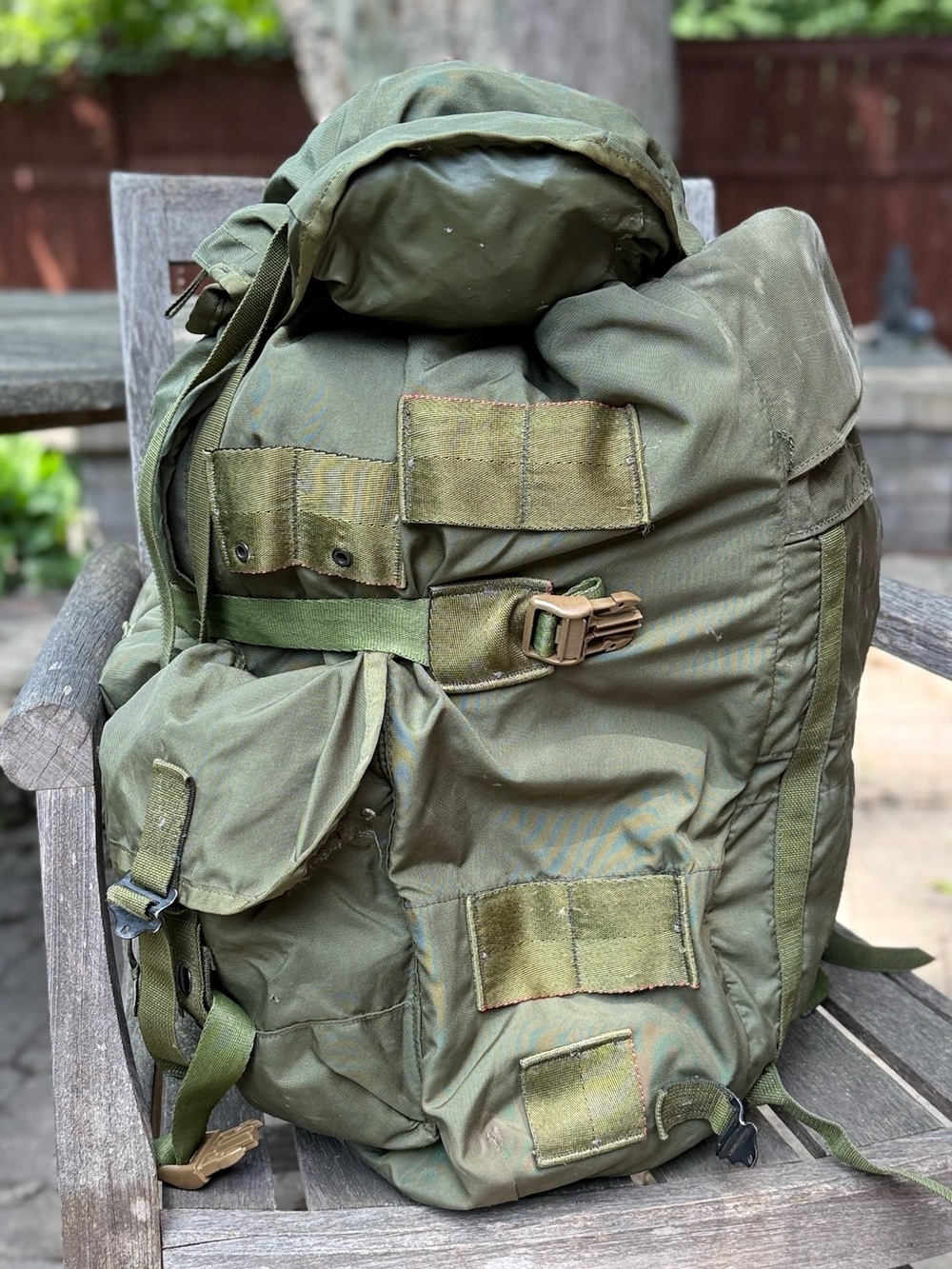 Vintage USGI Large ALICE Pack OD Green Cargo Field Rucksack Backpack (w/o Frame) - Picture 2 of 15